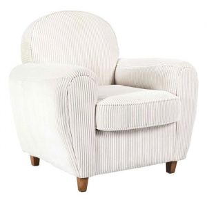 The Home Deco Factory - Fauteuil club en tissu côtelé Drammen - Beige
