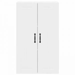 Moderne Placard/Armoire de cuisine SWEETY Meuble bas de rangement avec &eacute;tag&egrave;re Blanc brillant 60x31x100 cm BB2599