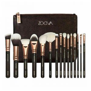 Ensemble de 15 pinceaux de maquillage en or rose trousse de maquillage et de beaut&eacute; (1-3)