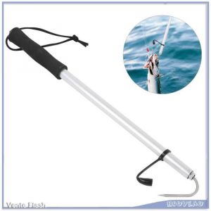 VGEBY Gaffe de p&ecirc;che t&eacute;lescopique en mer manche en aluminium crochets en acier inoxydable