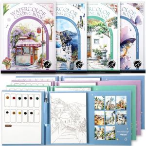Cahier daquarelle - Kit de papier aquarelle - Livre de coloriage familial - Coffret aquarelle pour adultes - Livre daquarelle