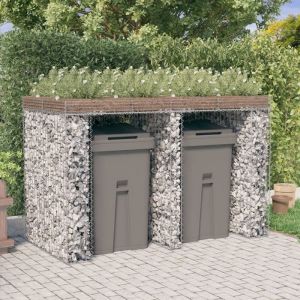 Cache Poubelle/ Mur de gabion pour poubelle - VIDAXL - 192x91x120 cm fer galvanisé CC1577656