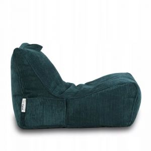 Pouf Ecopuf Vintage Flavio en velours c&ocirc;tel&eacute; - Vert II
