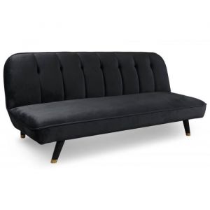 Canapé Convertible En Velours seattle 180cm Noir - Paris Prix