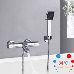 Mitigeur Baignoire Thermostatique 38°C Cascade Robinet Thermostatique BaignoireMitigeur de Douche avec Contrôle de La Température