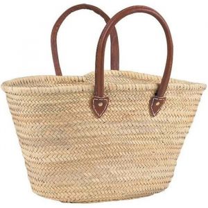Couffin palmier avec grandes anses en cuir SCO1190