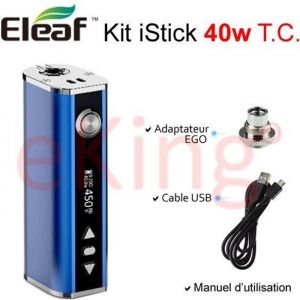 Kit iStick 40w T.C. Bleu - 2600 mah - Controle de la temperature