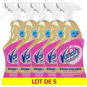 D&eacute;tachant Textile Avant Lavage - Vanish - Sp&eacute;cial Graisse - 500ml - Lot de 5