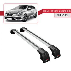 Compatible avec Renault Megane 4 (KFB) Grandtour 2016-2023 ACE-2 Barres de Toit Railing Porte-Bagages de Voiture (Gris) 2 Barres
