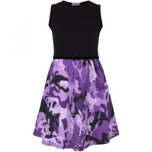 Enfants Filles camouflage contraste Panneaux Robe patineuse 5-13 Ans