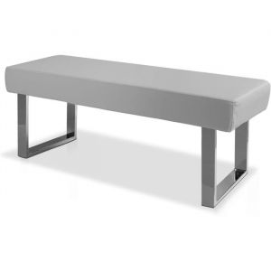 JIEXI Banquette moderne pour 2 adultes chaise minimaliste pour cuisine salon et couloir (grise)