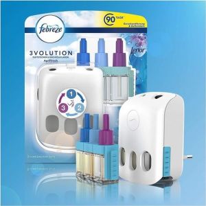 Diffuseur électrique - FEBREZE - 3Volution - Kit de démarrage - Lenor fraîcheur davril - 90 jours de fraîcheur
