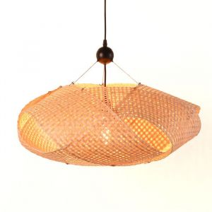 Suspension en rotin noir tress&eacute; &agrave; la main style naturel boho douille E27 pour salon ou salle &agrave; manger &Oslash;61 cm