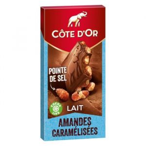 COTE DOR - Lait Amandes Caramélisées Et Pointe De Sel 180G - Lot De 4