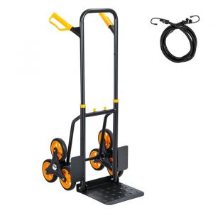 Diable monte escalier 200 kg avec plateau pliable avec Châssis en acier - Chariot de transport - Noir