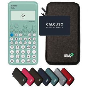 Calculatrice Casio fx-92 Coll&egrave;ge avec Housse de Protection WYNGS incluse Gris Fonc&eacute; - Calculatrice Scientifique