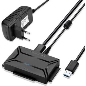 Adaptateur USB 3.0 vers IDE SATA - ZGEER - 2.5 3.5 HDD SSD - Noir - Transfert de donn&eacute;es - Protection disque