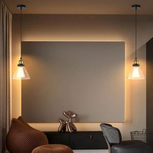 WOTTES Verre Rétro Suspension Luminaire Industrielle Vintage Lustre Eclairage de Plafond Lampe Design Transparent Ø18CM 4PCS