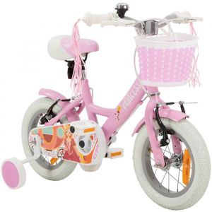 V&eacute;lo enfant Actionbikes Princess 12 pouces rose freins V-Brake motif princesse stabilisateurs