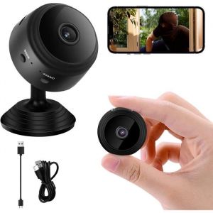 Mini Camera Espion sans Fil Caméra de Surveillance WiFi Vision Nocturne HD Mini Caméra Espion Cachée HD 1080p sans Fil Portabl[65]