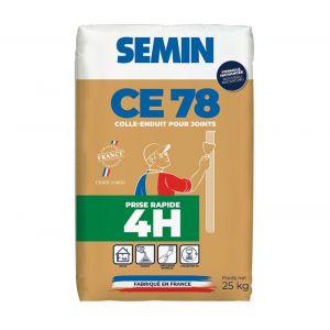 Enduit joint rapide pour traitement des joints plâtre CE 78 4 h - 25 kg (0.66 kg/m²) - sac(s) de 25kg