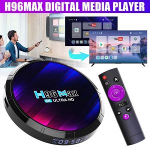Android TV box Smart TV Box 2+16 Go Lecteur Multimédia Streaming Box Android 13.0 Quad Core WIFI 8K H.265 HDR avec Indicateur LED