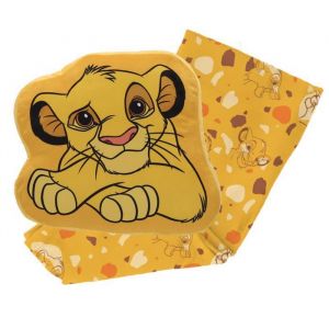 DISNEY - Coussin-plaid 3D Disney Roi Lion Simba - Coussin 40x41 cm et plaid 100x140 cm - 100% Polyester