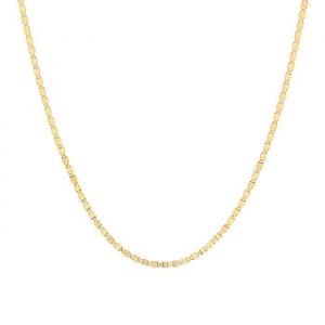 Cha&icirc;ne de Cou - Homme/Femme - Maille Marine - Plate - 50 cm - 2 mm - Plaqu&eacute; Or Jaune 750/1000 - 3 Microns