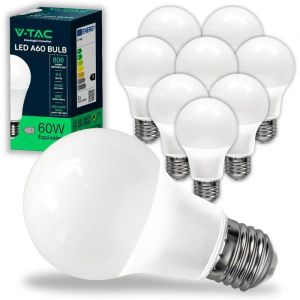 Ampoules LED E27 - ZUUKO - Lot de 10 Ampoules LED E27 8.5W &Eacute;quiv. 60W 6500K Blanc Froid A60 806Lm Faisceau 200&deg;