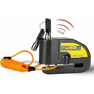 Bloc disque alarme antivol pour moto avec alarme de 110 dB 2 cls cble de 15 m sac inclus pour motovloscooter PZCC