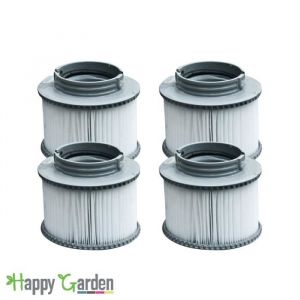 Lot de 4 cartouches filtrantes à baïonnette pour spa gonflable MSPA Blanc