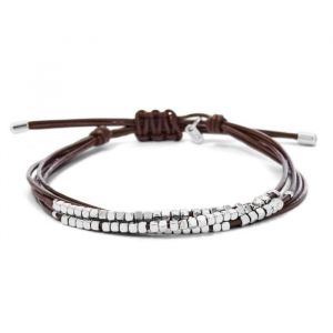 Bracelet Femme - FOSSIL - JOYERIA FASHION JA6379040 - Marron - Argent - Acier inoxydable