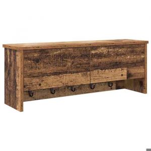 HSF®Porte-manteau mural - Étagère Rangement pour salon - avec étagère Bois ancien 80 x 20 x 30 cm cpw6369354