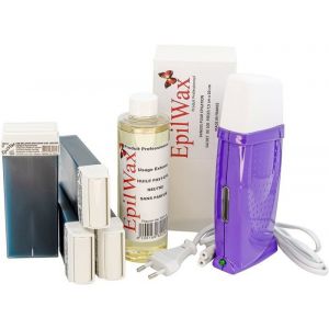 Kit Chauffe Cire &Eacute;pilation Professionnelle avec 4xRecharges Roll on Cire &agrave; l&rsquo;Azul&egrave;ne100 x Bandes d&Eacute;pilation et Huile apr&egrave;s