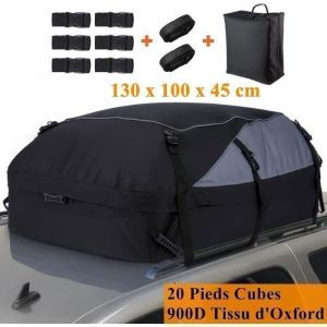 Sac De Toit Voiture - TOOLUCK- 580L - Coffre Toit Pliable - 900D Tissu dOxford - 8 Sangles - Imperm&eacute;able pour Diverses Voitures
