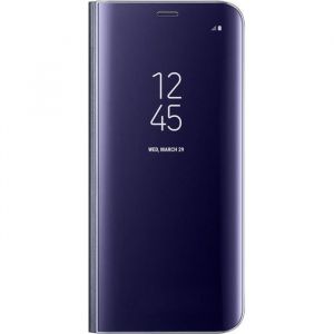 Clear View Housse Etui Samsung Galaxy S8 Flip Folio Ultra-Mince Translucide Miroir Smart Cover - Violet