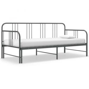 8373[LIFE]90x200 cm•Modern Design:Cadre de canapé-lit extensible Lit gigogne Lit Banquette Simple CHCIGris Métal Octobre Fou