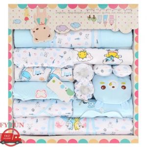 FYDUN Ensemble de vêtements pour bébé en coton pur motif ours ensoleillé mignon boîte cadeau cadeau de naissance