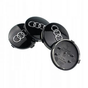 4pcs 60mm AUDI Noir Logo Caches Moyeu Centre Roue Enjoliveur ref.4B0601170