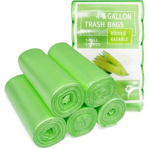 Lot De 150 Sacs Poubelle Biodégradables 25L Sac Poubelle Rectangulaire Sac Poubelle Compostable Pour Aliments Ménages Déch