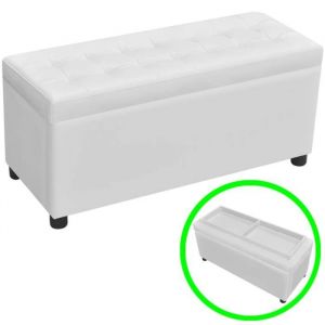 SALE 2025Banc du couloir - Pouf de rangement - Cuir synth&eacute;tique Blanc935 Kg 4139