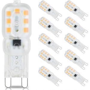 Ampoule Led G9 Blanc Chaud 3000K G9 3W Mini Led Ampoules &Eacute;quivalent &agrave; 33W Halog&egrave;ne Ampoules AC220-240V Lot de 10