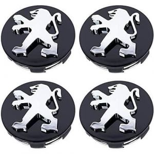 4 pièces Cache-Moyeux pour Peugeot 106 107 206 207 307 308 406 407 60MM Centre de Jante Capuchons Cache Moyeu Centre de Roue