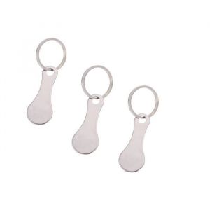 Jeton de Chariot3 Pi&egrave;ces Jeton pour Caddie en Acier Inoxydable pour Le Casier de Supermarch&eacute; de Boucle de Porte Cl&eacute;s de Caddie