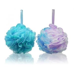 Grand Fleur de Douces &Eacute;ponges Douche et Exfoliante Loofahs pour Adultes Hommes Femmes Douche et Bain Lot de 2