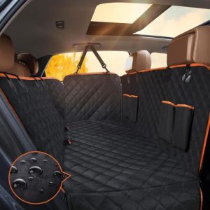 Housse de Si&egrave;ge Auto Chien Style Hamac - Protection Banquette Arri&egrave;re Imperm&eacute;able Oxford 600D - Anti-Rayures avec Poches - Noir
