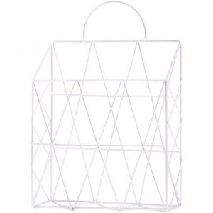 Panier &agrave; journaux sur Pied avec poign&eacute;e pour Suspendre Le Mur - &Eacute;l&eacute;gant Porte-Magazines en m&eacute;tal pour Salle de Bain ou Bureau