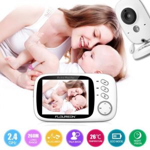 Babyphone Numérique sans Fil FLOUREON VB603 - Écran LCD 3.2’’ - Vision Nocturne - Grande Capacité de Batterie