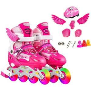 Patins &agrave; roulettes lumineux pour enfants SURENHAP - ROLLER IN LINE - Confortable Respirant R&eacute;glable