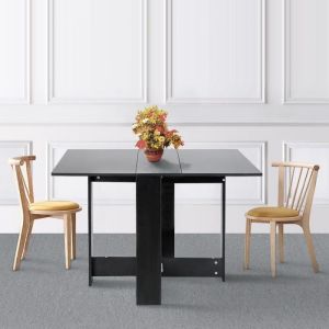 Table à manger pliante NOIR - Scandinave - Moderne - 4 personnes - Bois - 110x76 cm